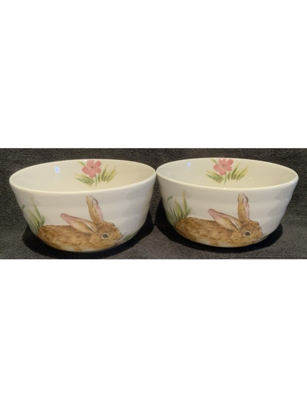 Watercolor Bunny by Maxcera Corp. 6.25”W Ceramic Bowls - Set of Two